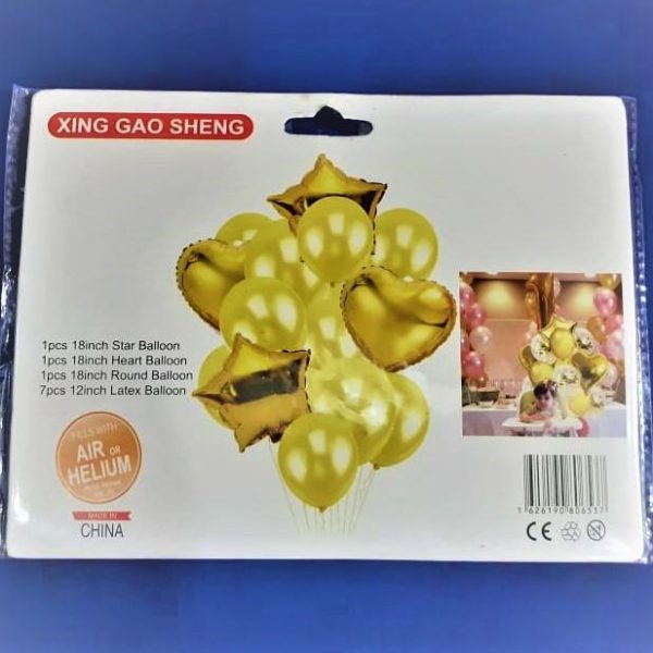 10 PIECES Gold THEME CONFETTI BALLOONS