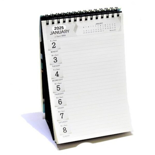 The Desk Calendar Schedule Organizer 2025 helps you stay on top of your plans with a clear, stylish layout and ample space for notes.