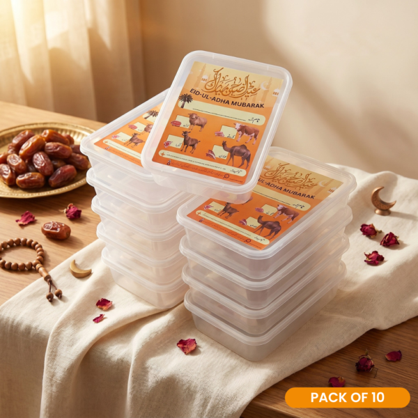 Bakra Eid Meat Distribution Plastic Boxes Pack of 10 Boxes