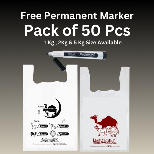 Bakra Eid Shopping Bags for Meat Distribution Pack of 50 Pcs
