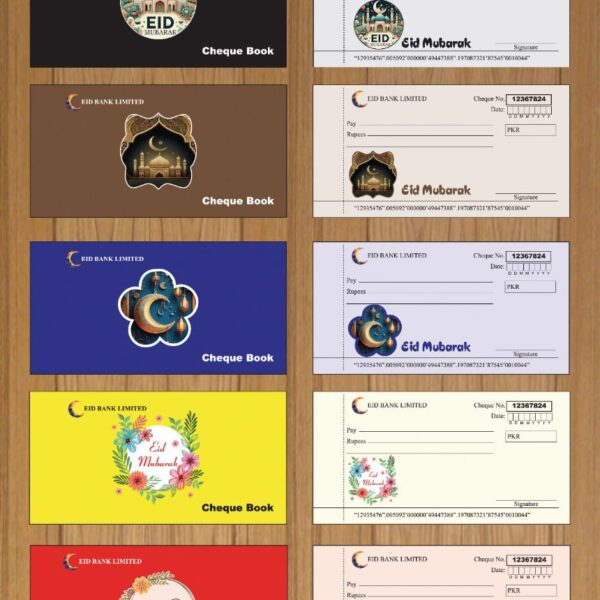 Cheque Book Envelopes for Eidi 10 Pages