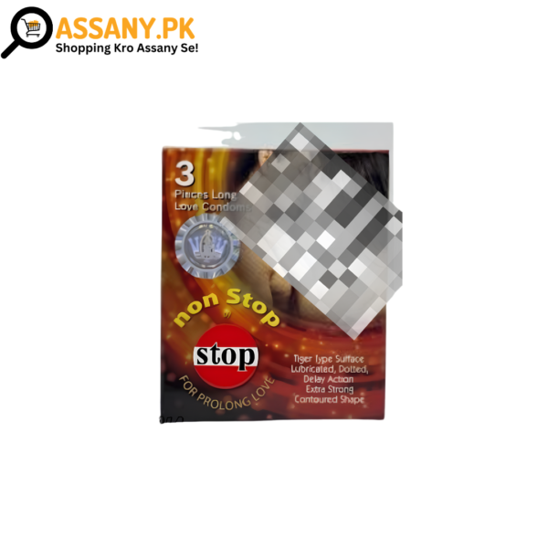 Not Stop Dotted Rib Condoms – Pack of 3 Pcs (Imported, Made in Malaysia)